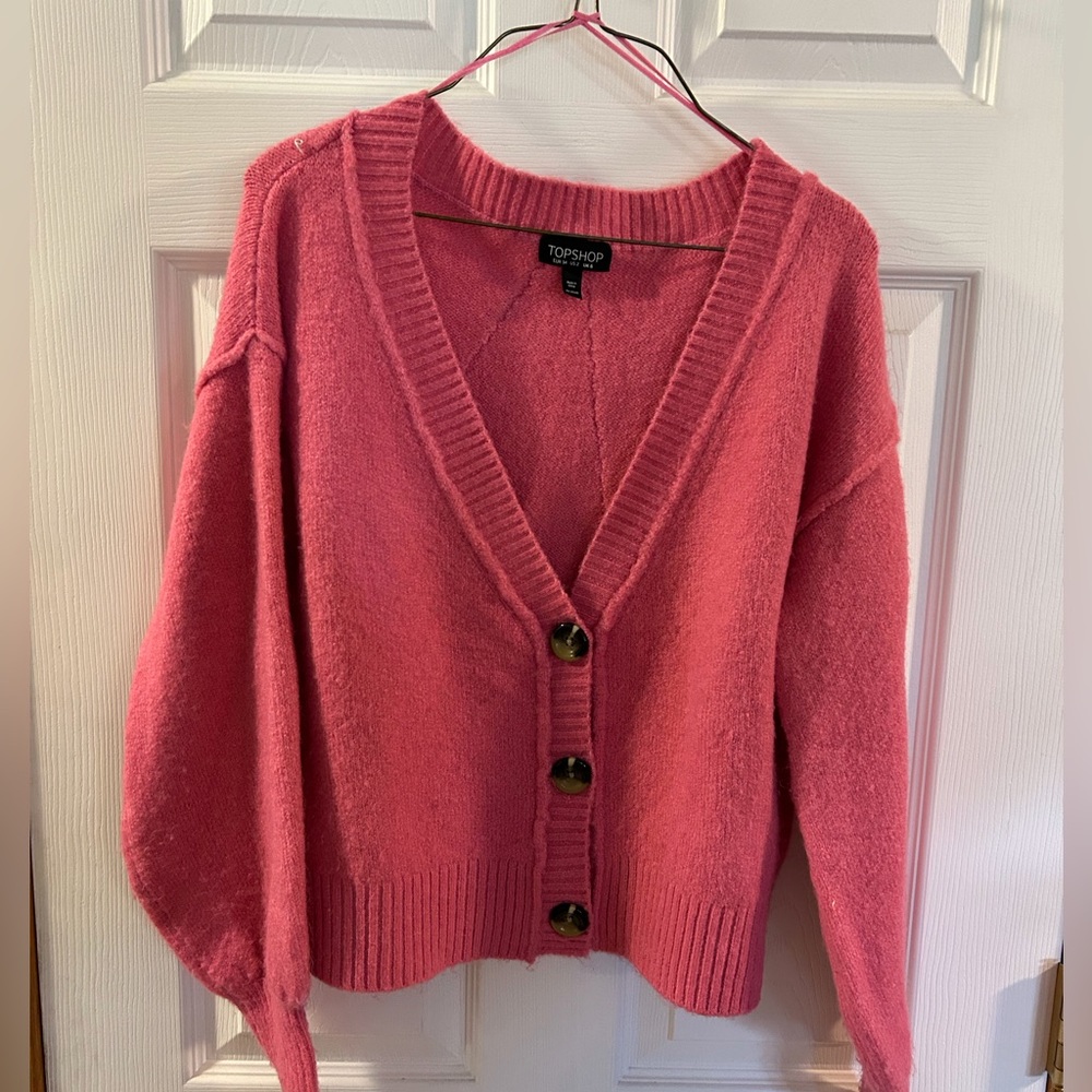 Top shop pink cardigan
